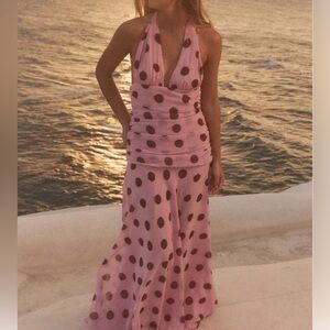 Zara pink polka dot dress size XS